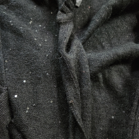 Bebe 2010s Sequin Sparkle Knit Cardigan Sweater Mohair Blend Mcbling Size M - Picture 5 of 5
